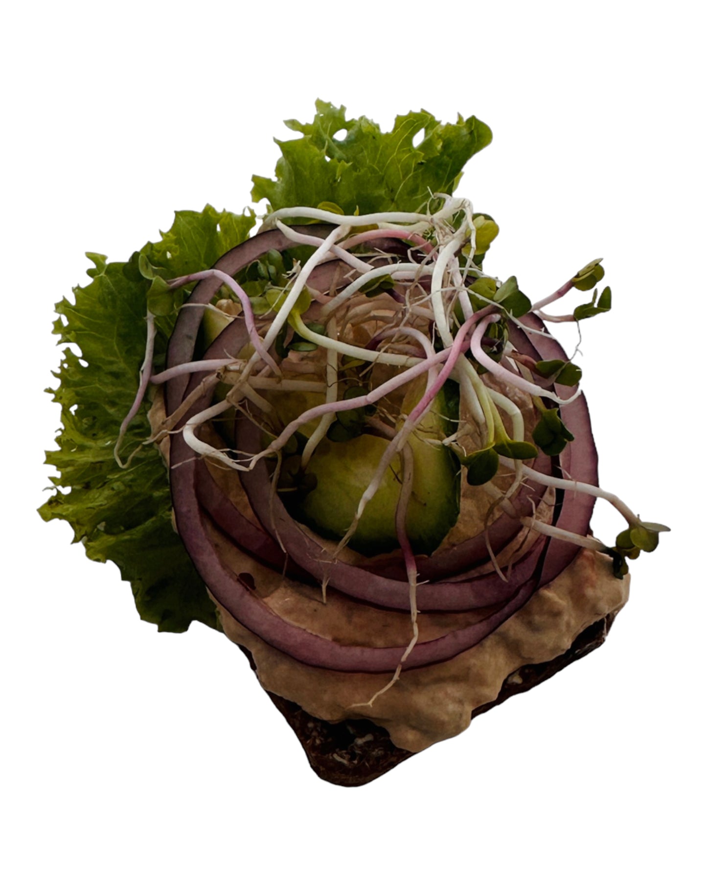 Spicy tun salat med rødløg, agurk og grønt. Anrettes på dansk solsikke rugbrød