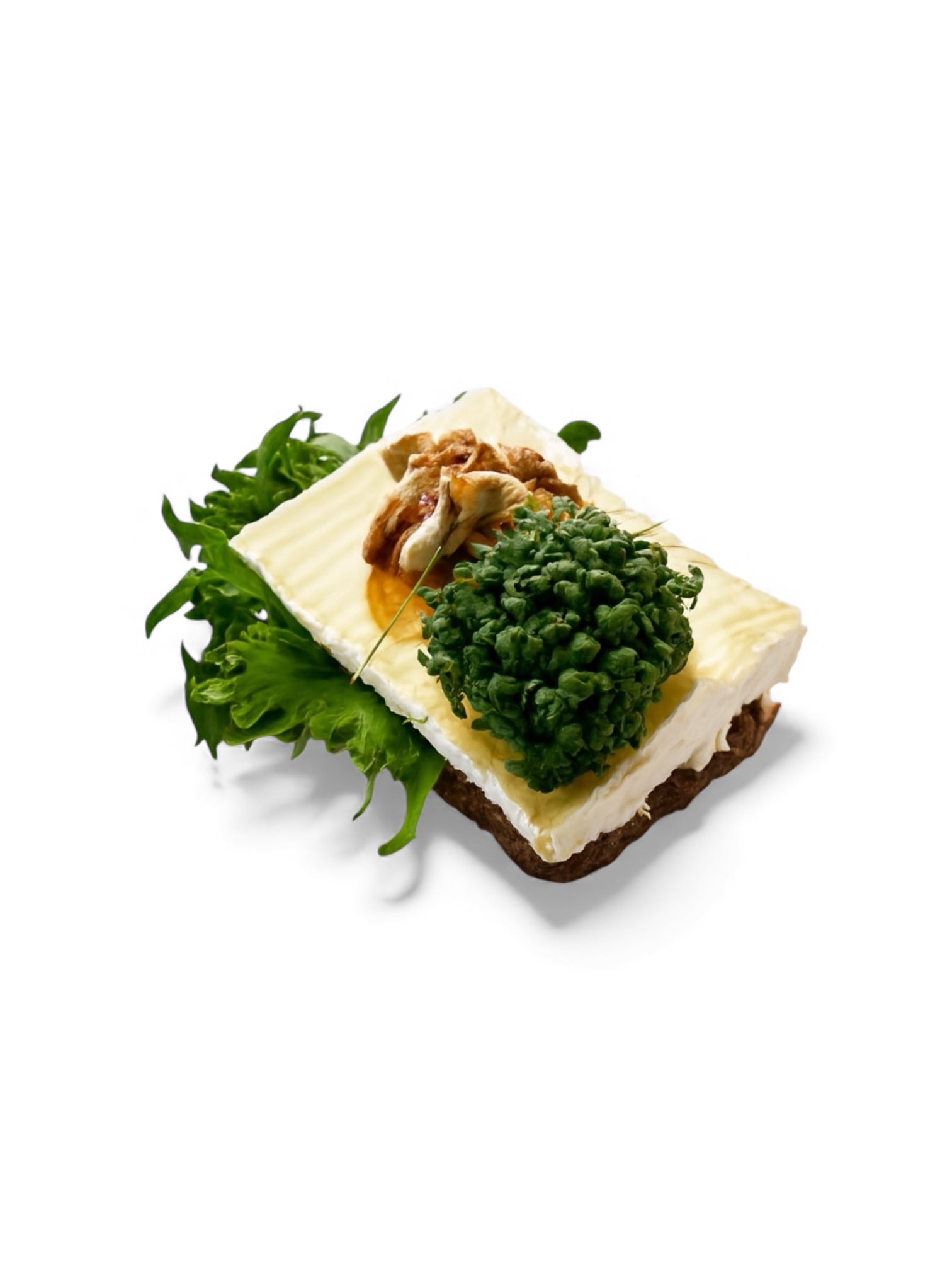 Brie ost med fikon marmelade, valnødder og karse på solsikkerugbrød